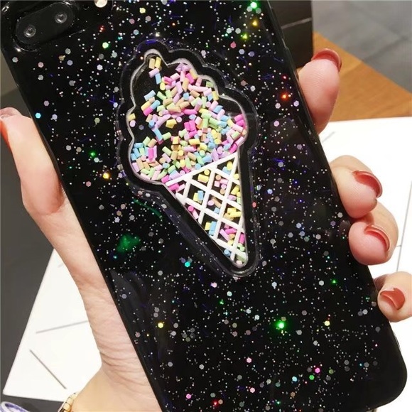 Glitter filled ice cream cone case - Picture 4 of 4